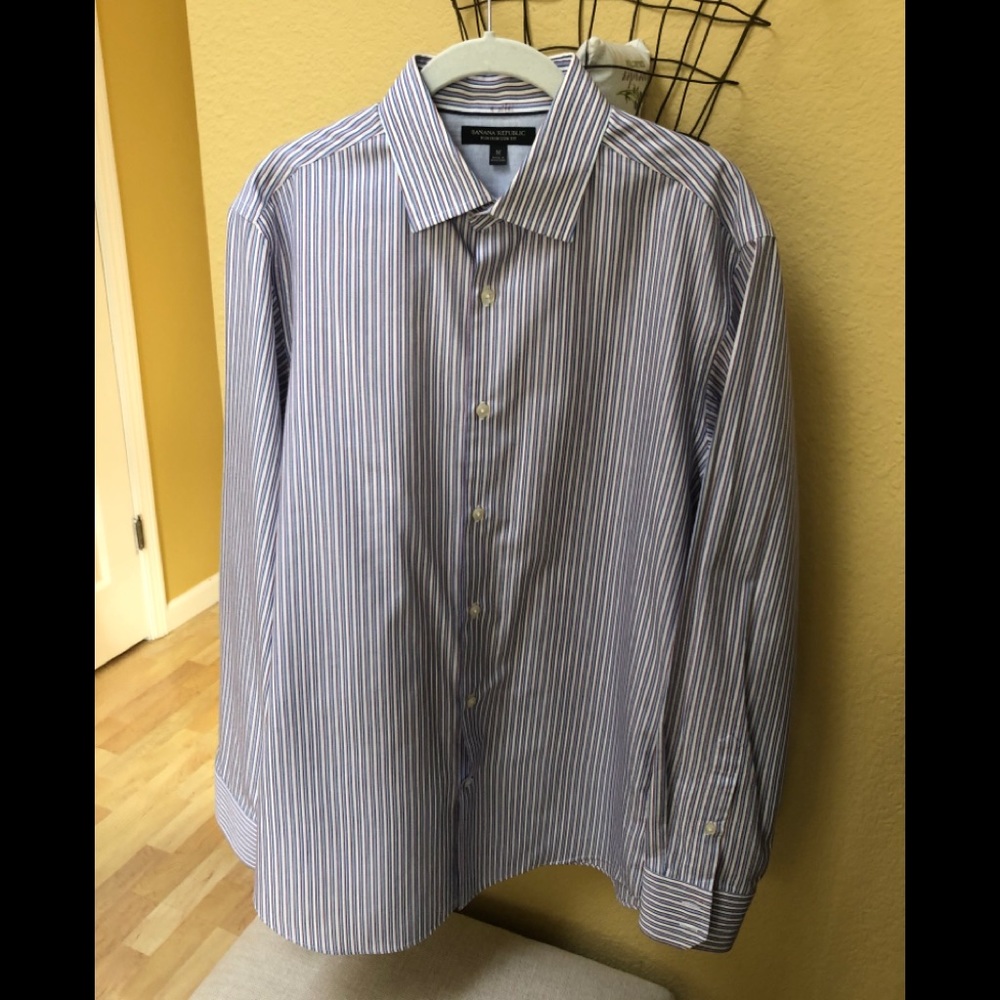 Banana Republic Mens Striped Long Sleeve Shirt - Picture 8 of 8